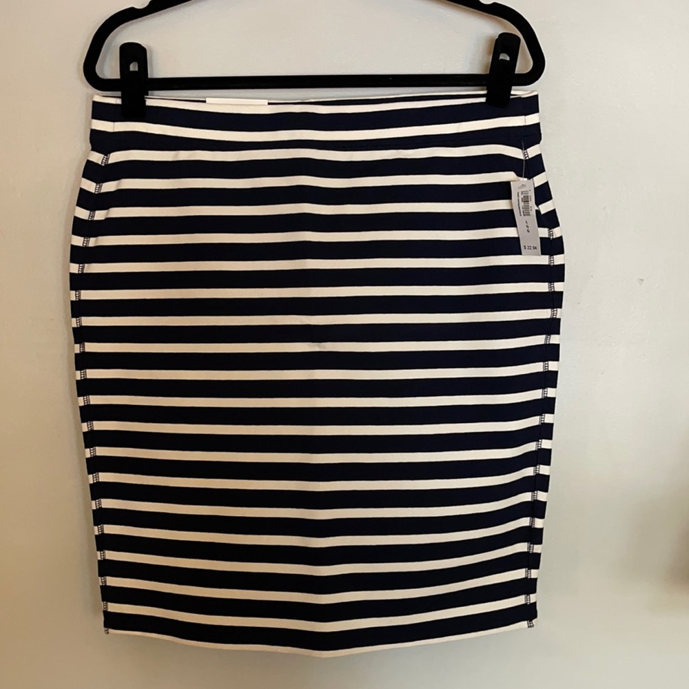 Knit Striped Pencil Skirt